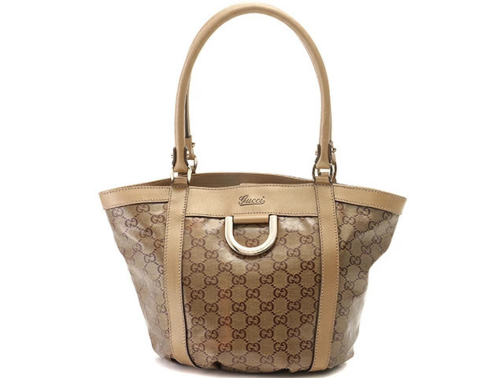 Gucci GG Crystal Abbey Tote Bag Leather Gold
